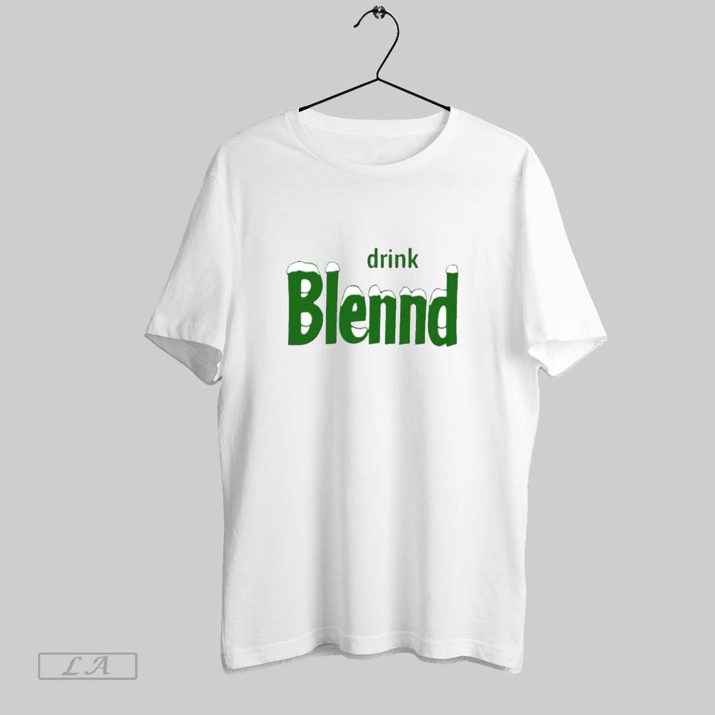 Original Drink Blendd Funny Snowman Green Text Winter Holiday