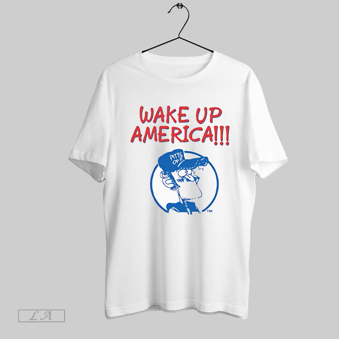 Original Earl Pitts Wake Up America White Poster