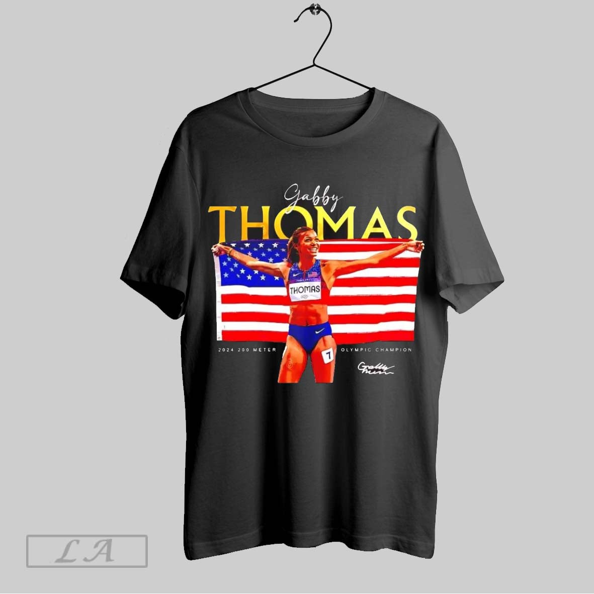 Original Gabby Thomas Olympics Gold Medalist Us Flag Shirt