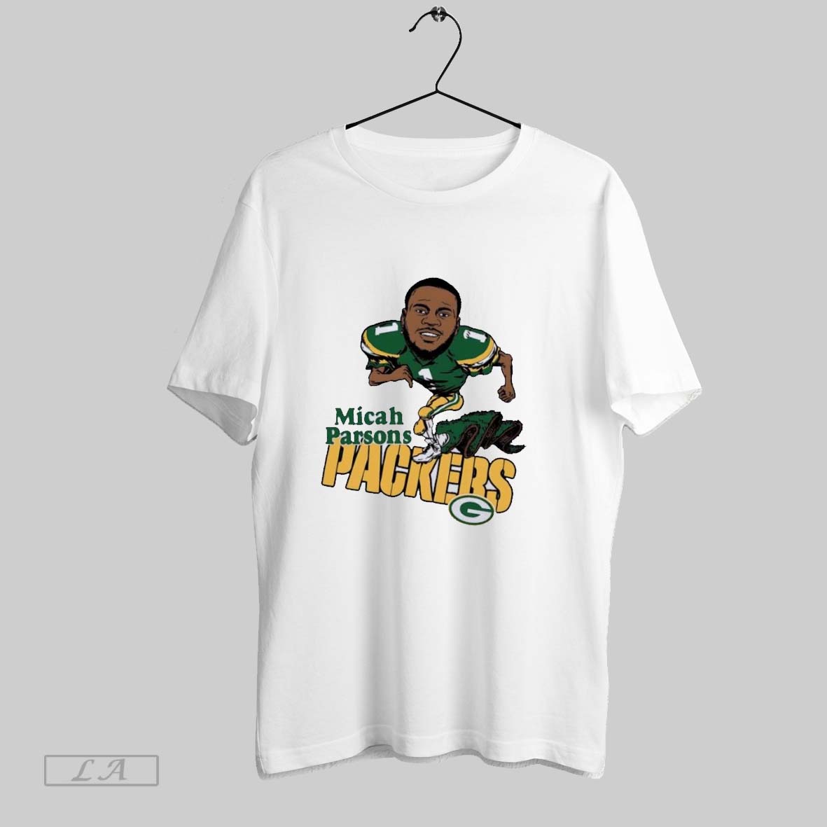 Original Micah Parsons Caricature Running Packers