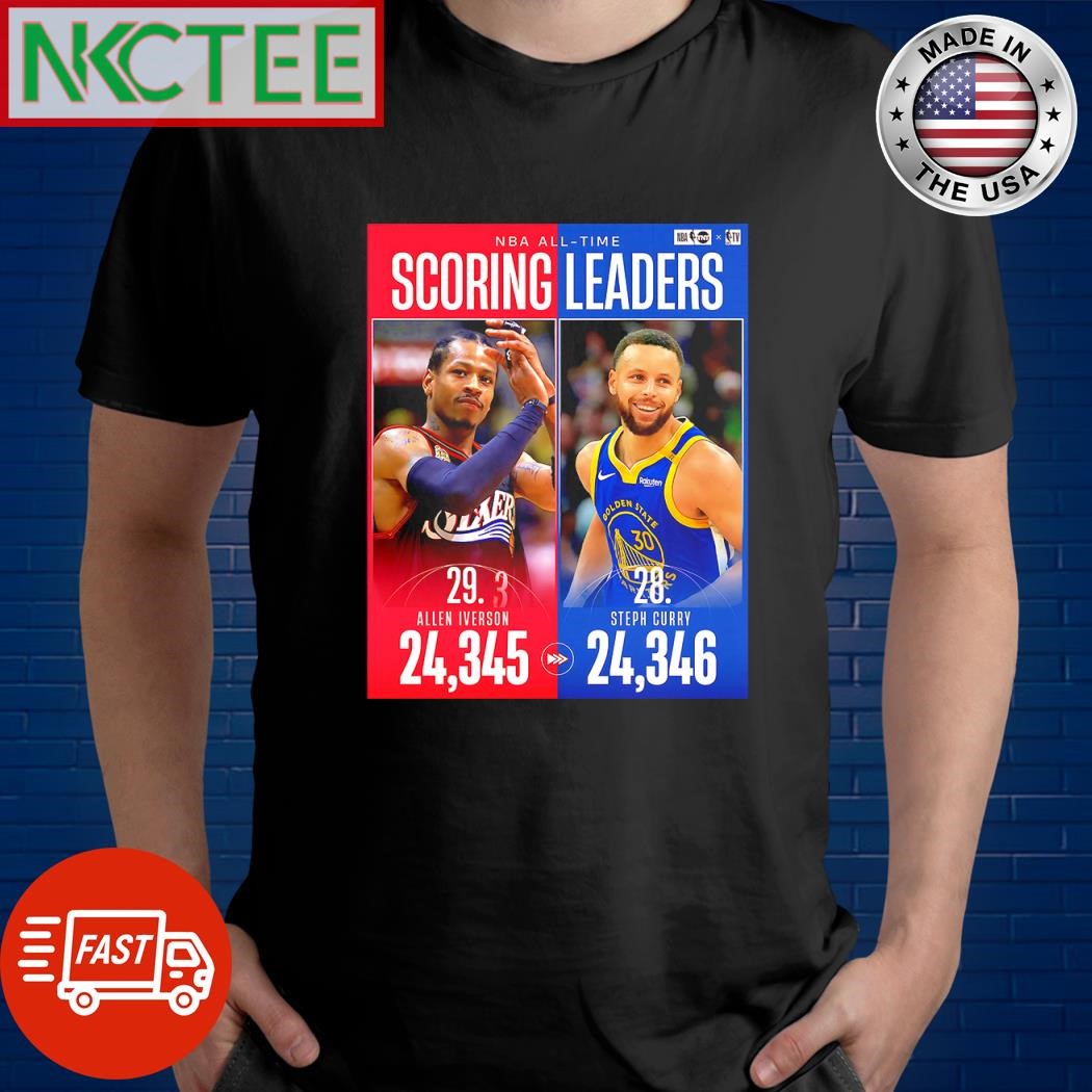 Original NBA All-time scoring leaders 29 Allen Iverson 24345 28 Steph Curry 24346 shirt