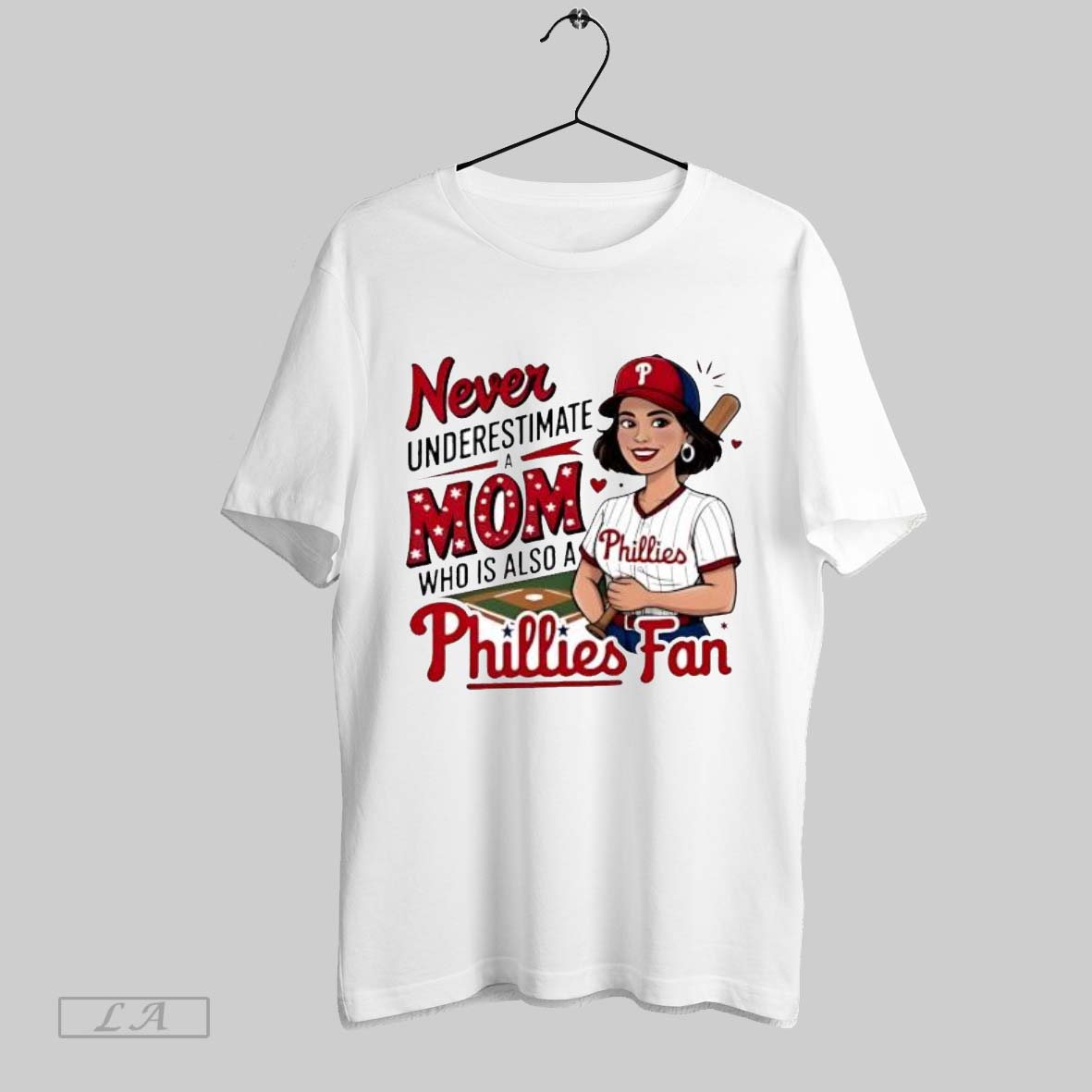 Original Never Underestimate A Mom Who Is Also A Phillies Baseball Fan Posters White