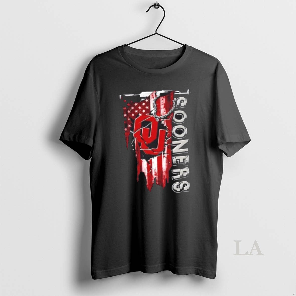 Original Oklahoma Sooners Football Battle Shattered Usa Flag Rip Design
