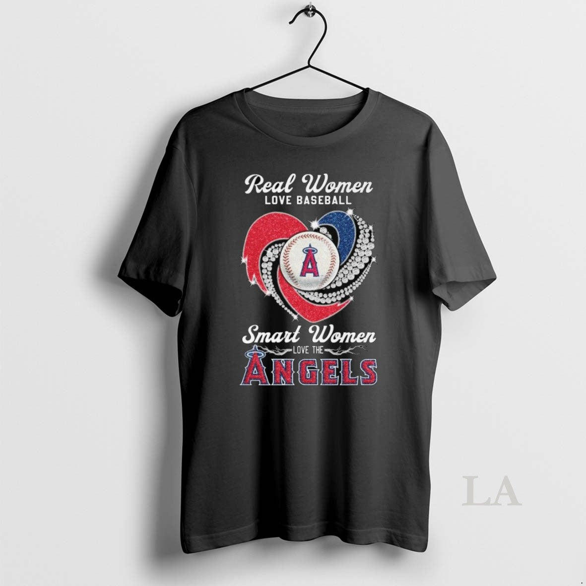 Original Real Women Love Baseball Smart Women Love The Los Angeles Angels Diamond Heart 2025