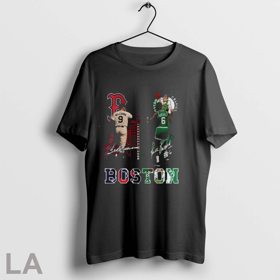 Original Red Sox Ted Williams And Celtics Bill Russell