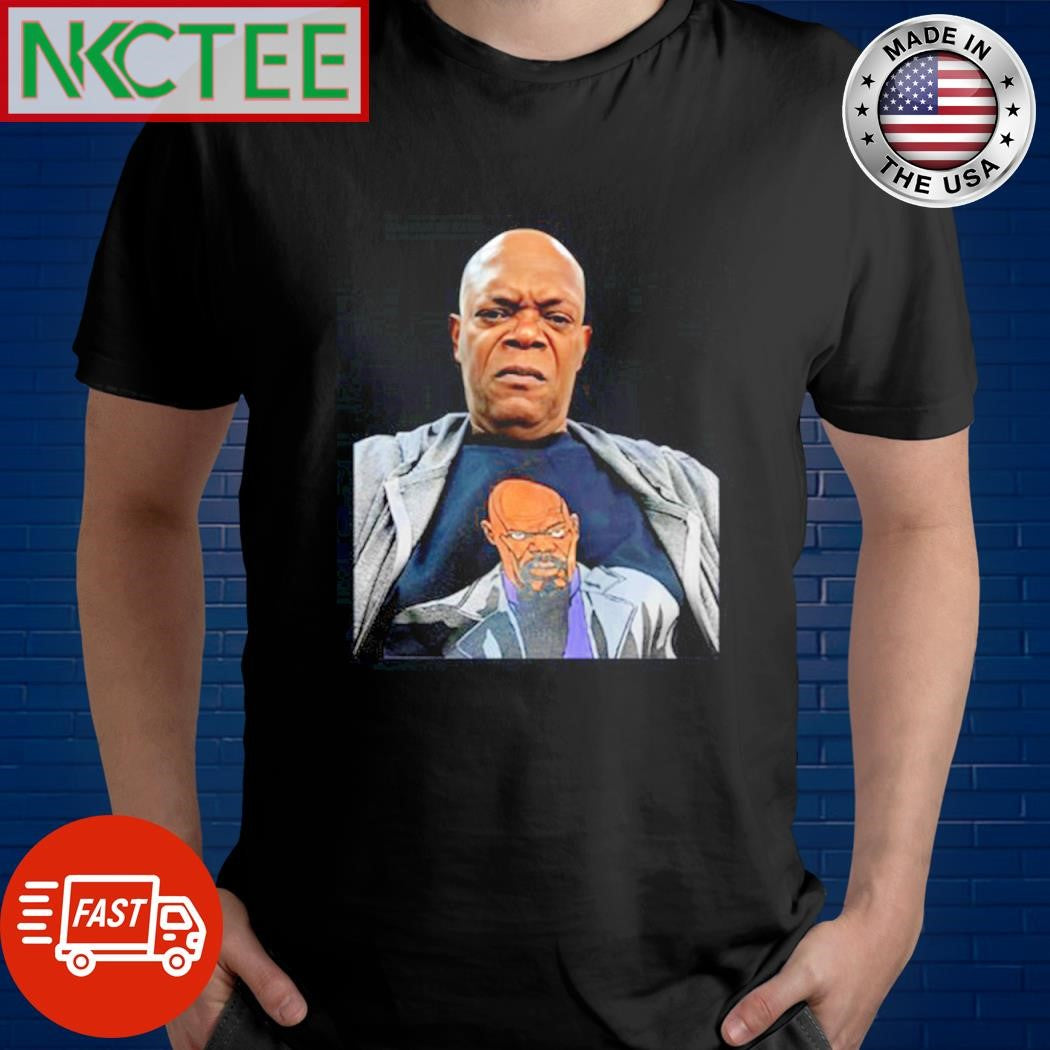 Original Samuel L. Jackson Wearing A Shirt Of Himself cartoon