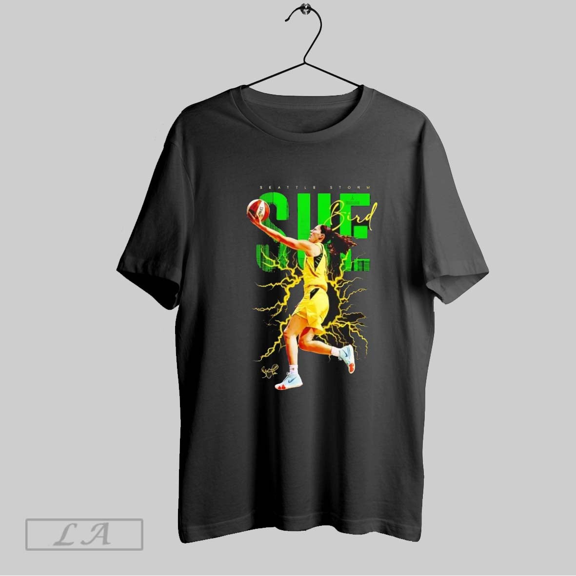 Original Sue Bird Jump Shot Seattle Storm Electric Shirt