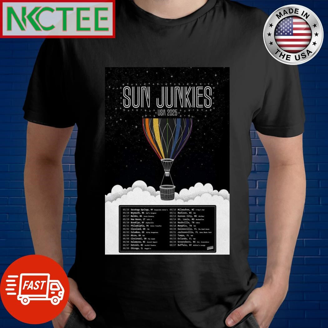 Original Sun Junkies 2025 May &amp; June Usa Tour Poster Shirt