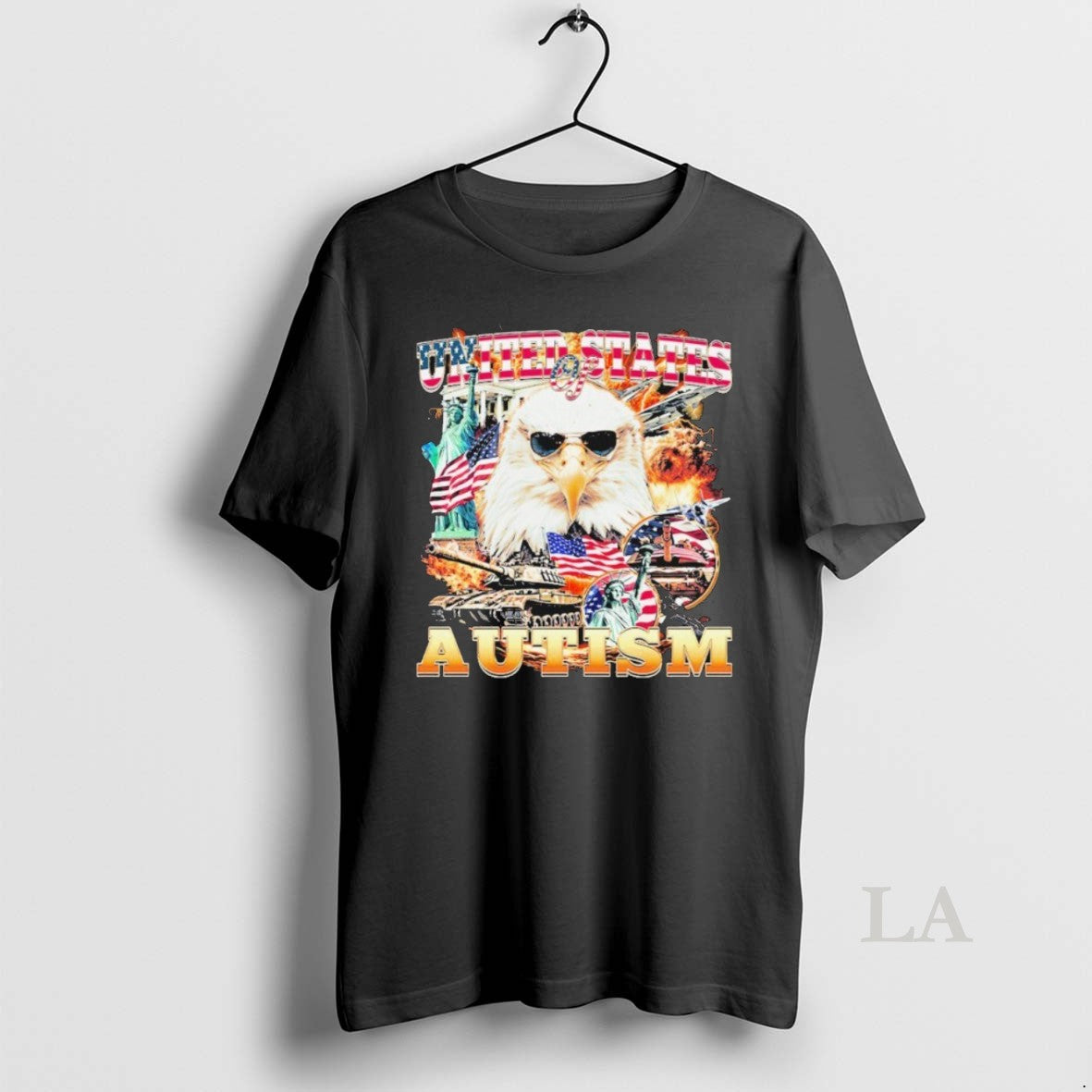Original United States Of Autism American Flag Eagle
