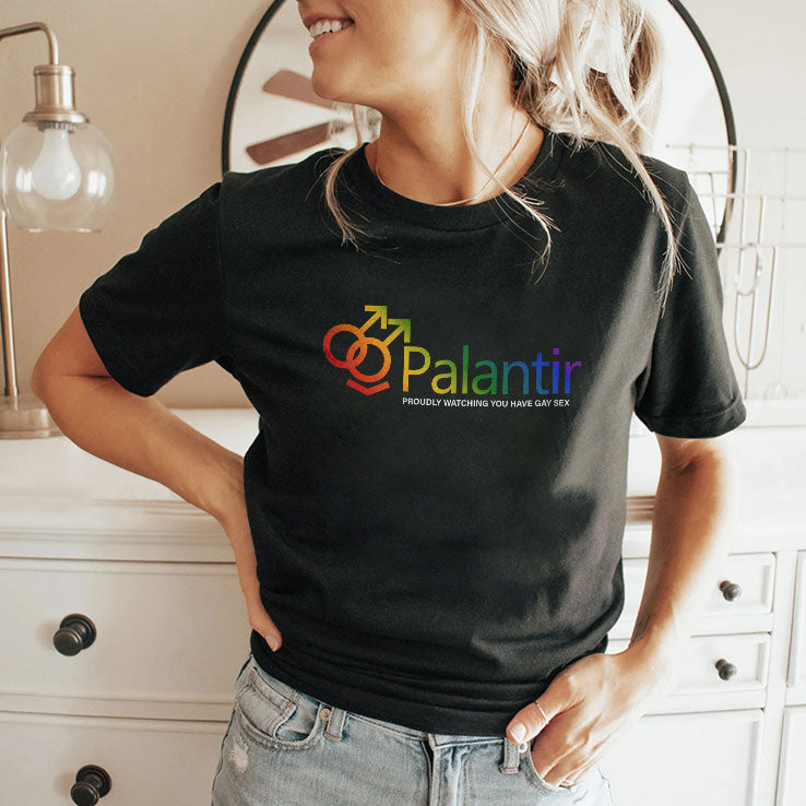 Palantir Technologies Proudly Watching You Have Gay Sex T Shirt