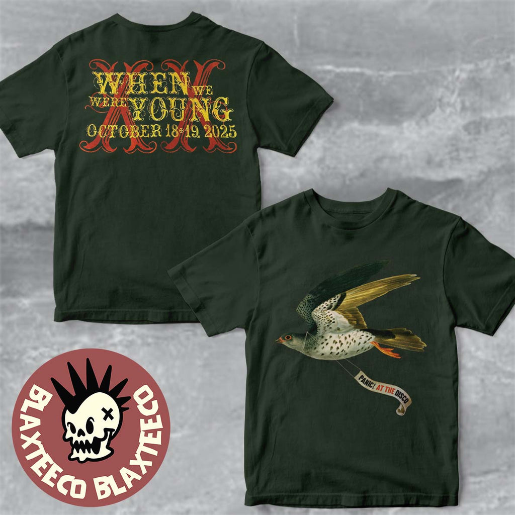 Panic At The Disco When We Were Young Festival 2025 Exclusive Merch Tee On October 18-19 2025 In Las Vegas Pigeon T-Shirt