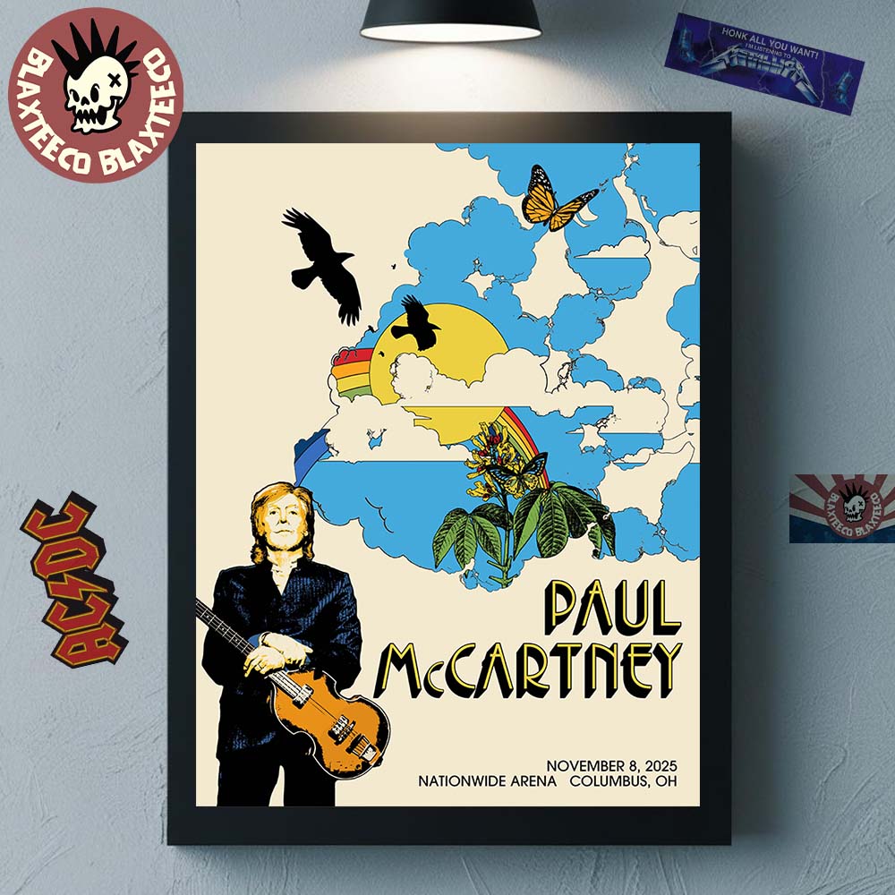 Paul McCartney Columbus Ohio 2025 Got Back Tour Event Poster At Nationwide Arena On November 8 2025 Home Decor Poster Canvas