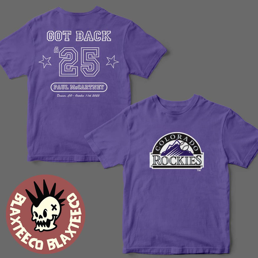 Paul McCartney x Colorado Rockies Got Back 2025 Denver Colorado On October 11 2025 Purple T-Shirt