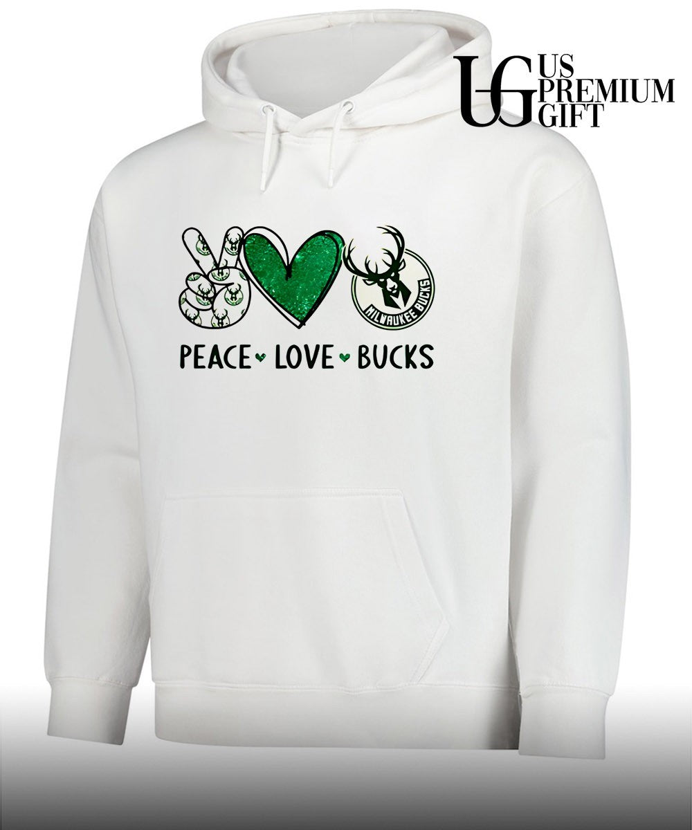 Peace Love Milwaukee Bucks NBA shirt