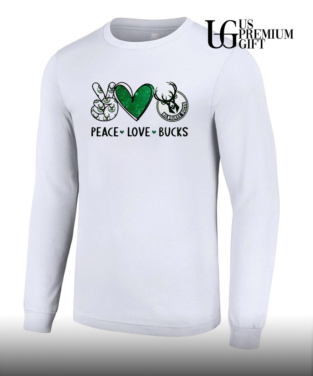 Peace Love Milwaukee Bucks NBA shirt