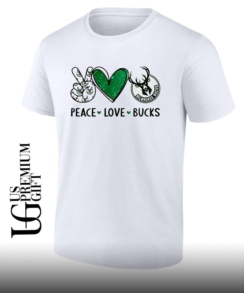 Peace Love Milwaukee Bucks NBA shirt