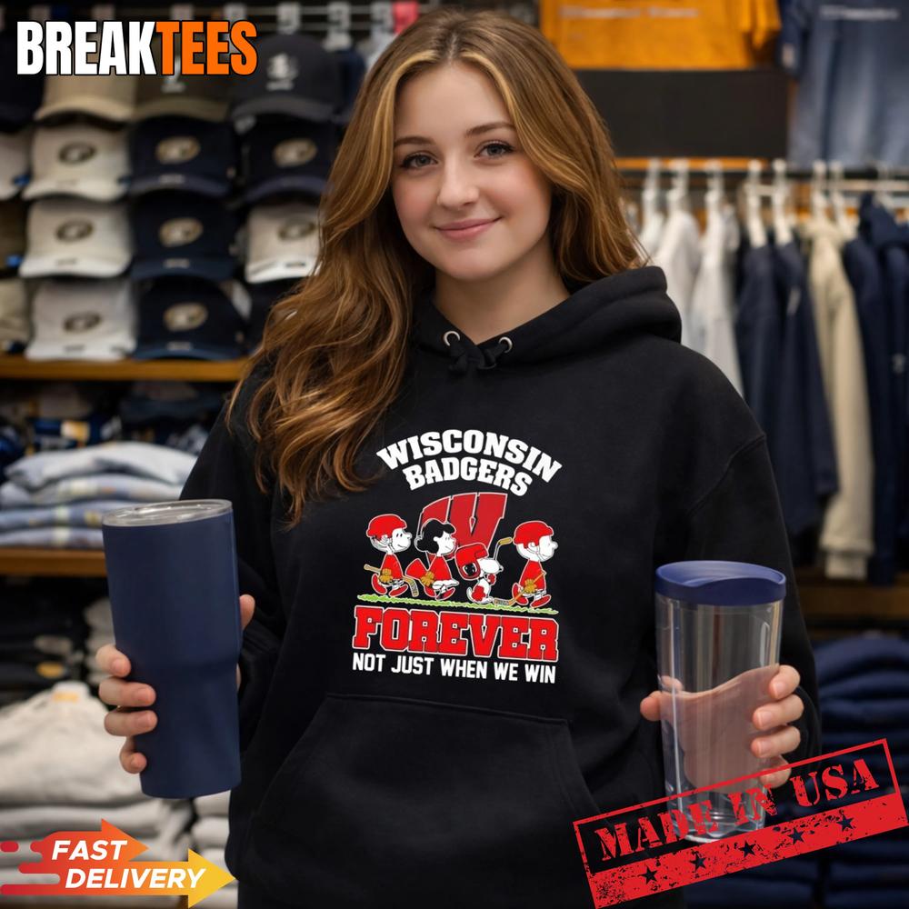 Peanuts Snoopy and Friends x Wisconsin Badgers Hockey Forever T-Shirt