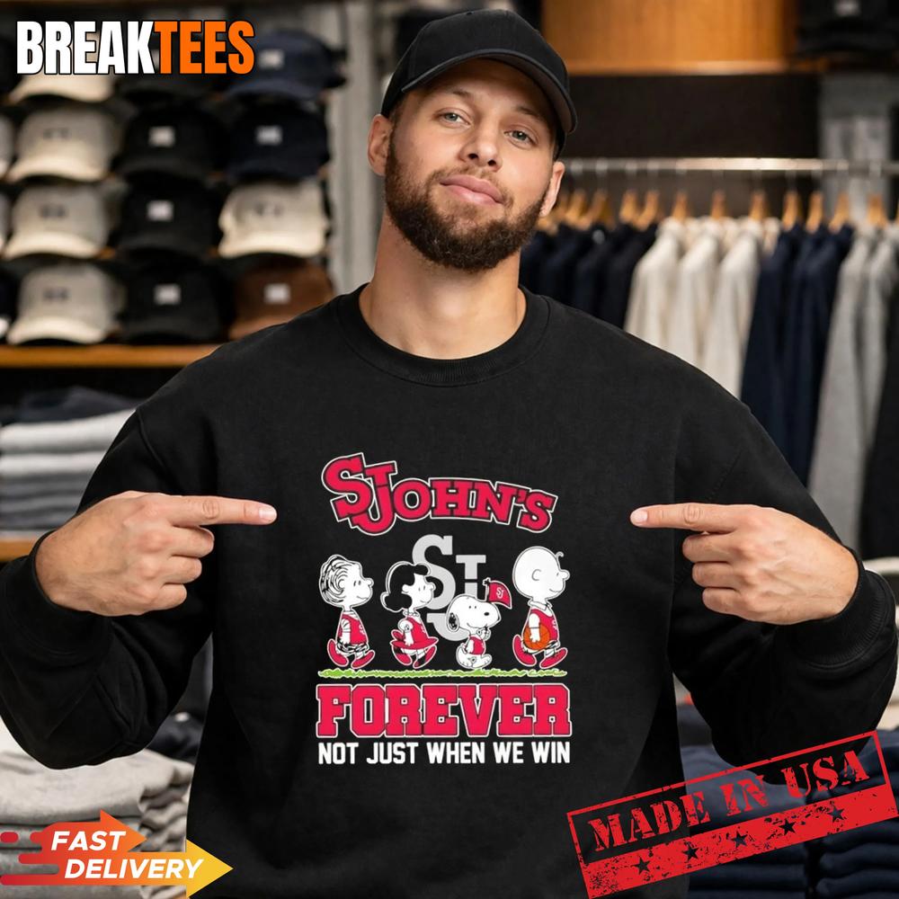 Peanuts Snoopy and friends x John’s Red Storm Basketball Forever Shirt