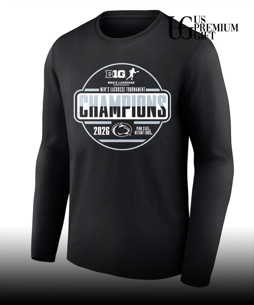 Penn State Nittany Lions 2026 Big Ten Men’s Lacrosse Tournament Champions logo shirt