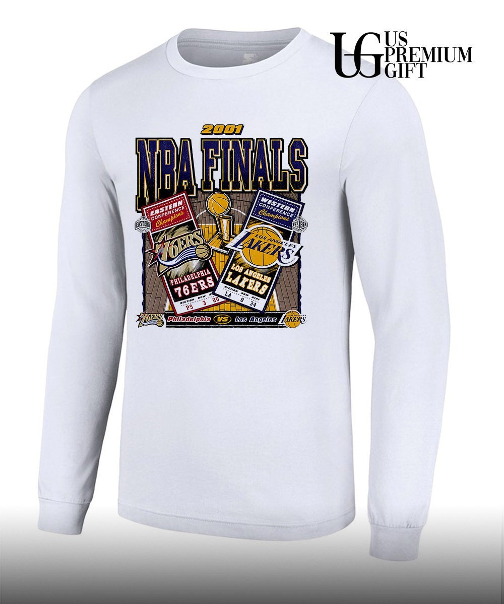 Philadelphia 76ers vs Los Angeles Lakers 2001 NBA Finals dueling vintage shirt