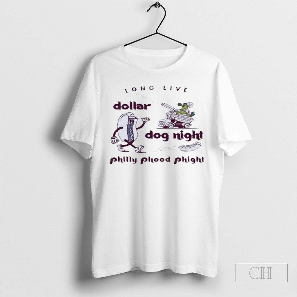 Phillies Long Live Dollar Dog Night Powders Blue Baseball Shirt Tee