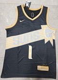 Phoenix Suns #1 booker 2425 jersey blackgold Style 2