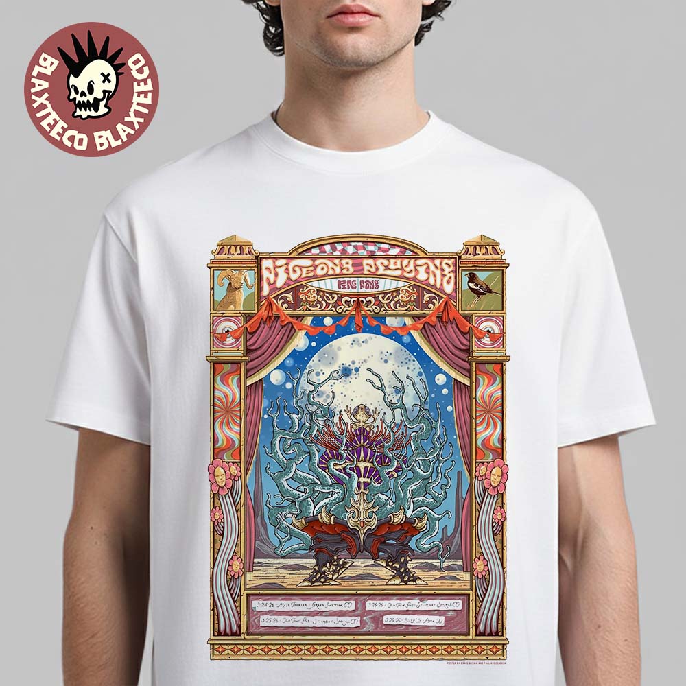 Pigeons Playing Ping Pong Colorado 2026 Run Shows City Dates Poster T-Shirt