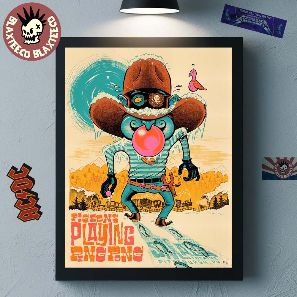 Pigeons Playing Ping Pong Pittsburgh Pennsylvania 2026 Venue Poster At Mr. Smalls Theatre On February 6 And 7 2026 Home Decor Poster Canvas