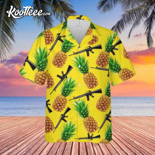 Pineapple And Guns Cute Weapons Hawaiian Shirt
