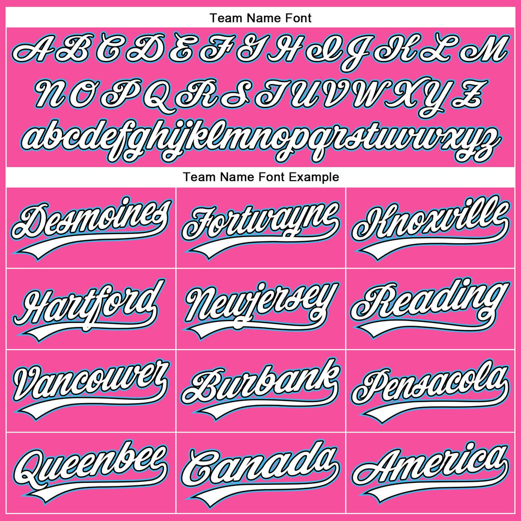 Custom Pink White Pinstripe Sky Blue Authentic Baseball Jersey