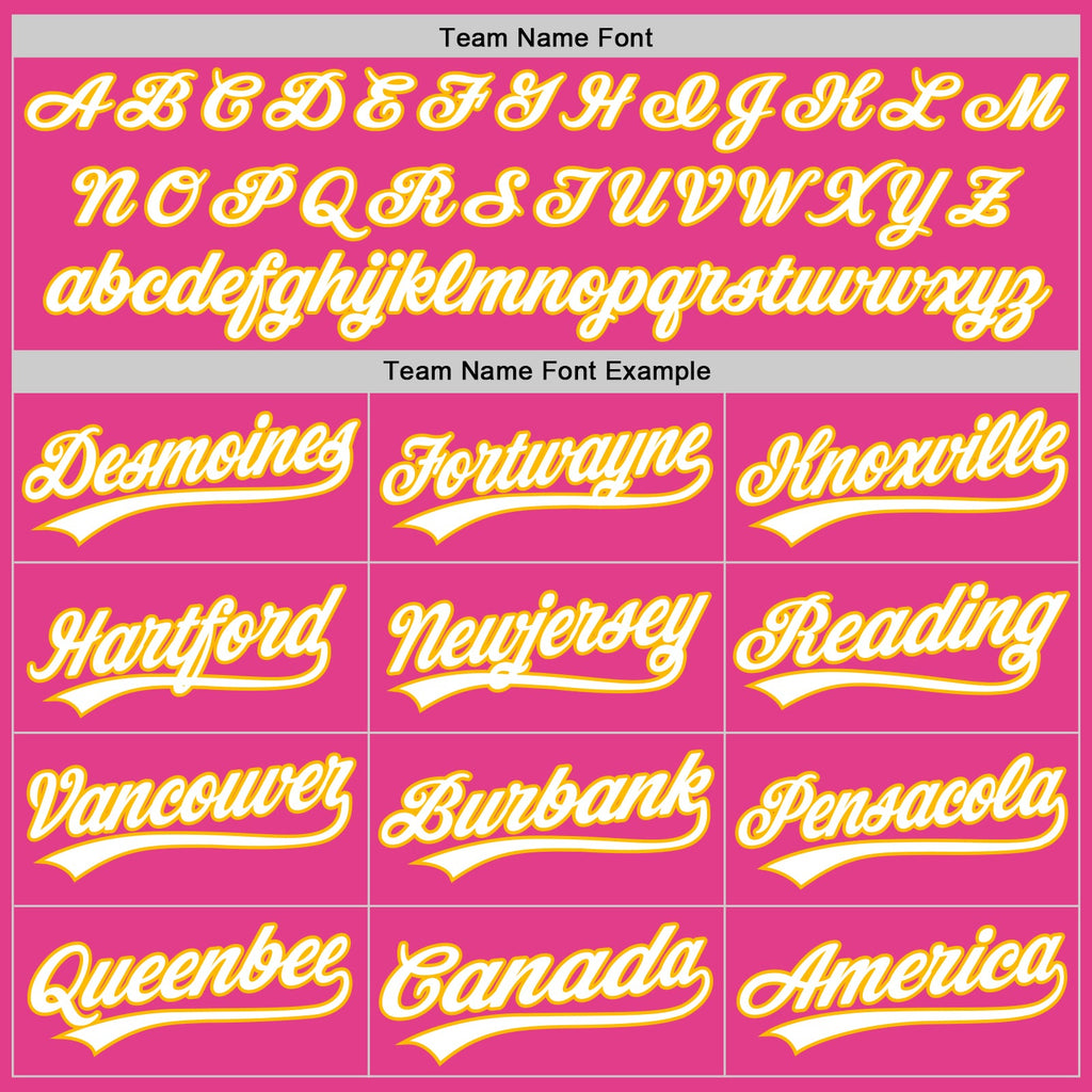 Custom Pink White-Gold Authentic Throwback Baseball Jersey