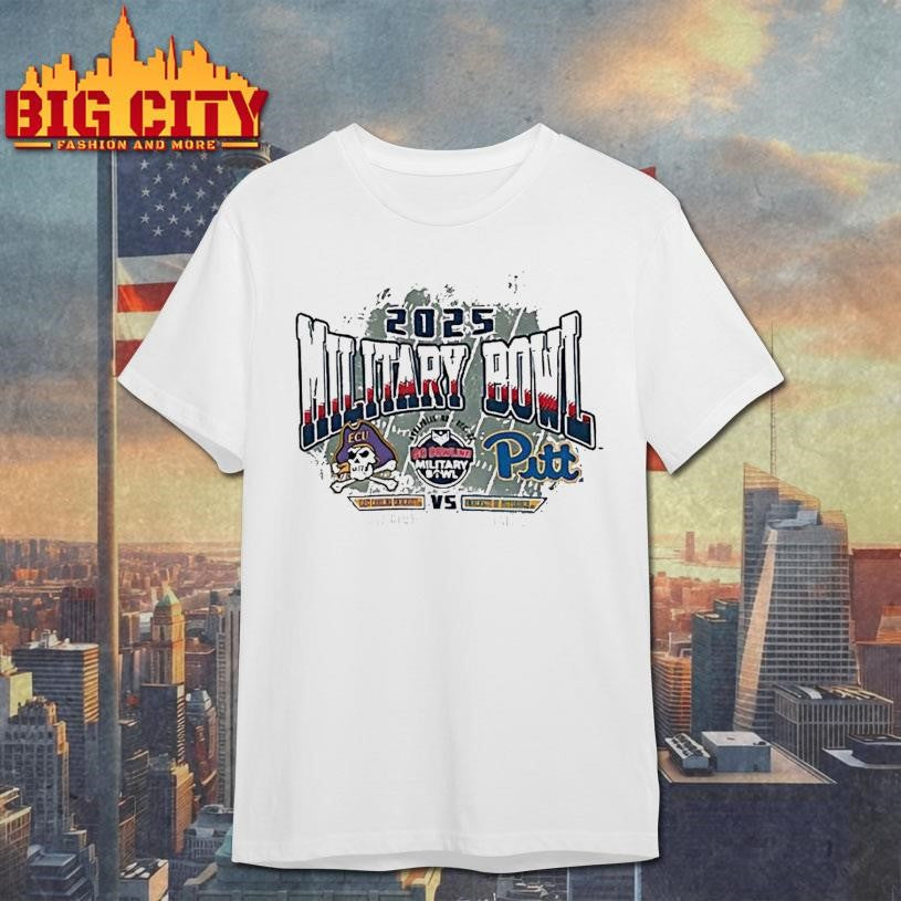 Pittsburgh Vs East Carolina 2025 Military Bowl Dueling Helmets Shirt