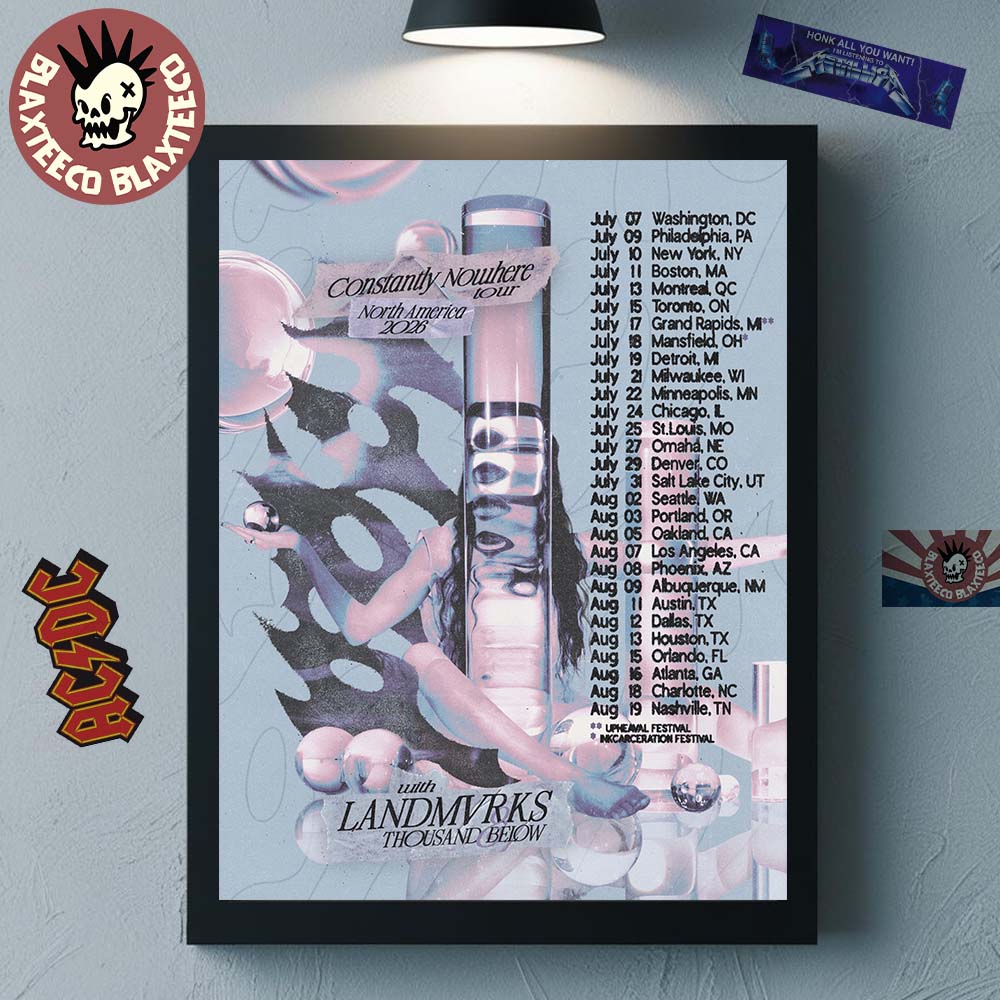 Poppy Constantly Nowhere North America Tour 2026 City Dates Home Decor Poster Canvas