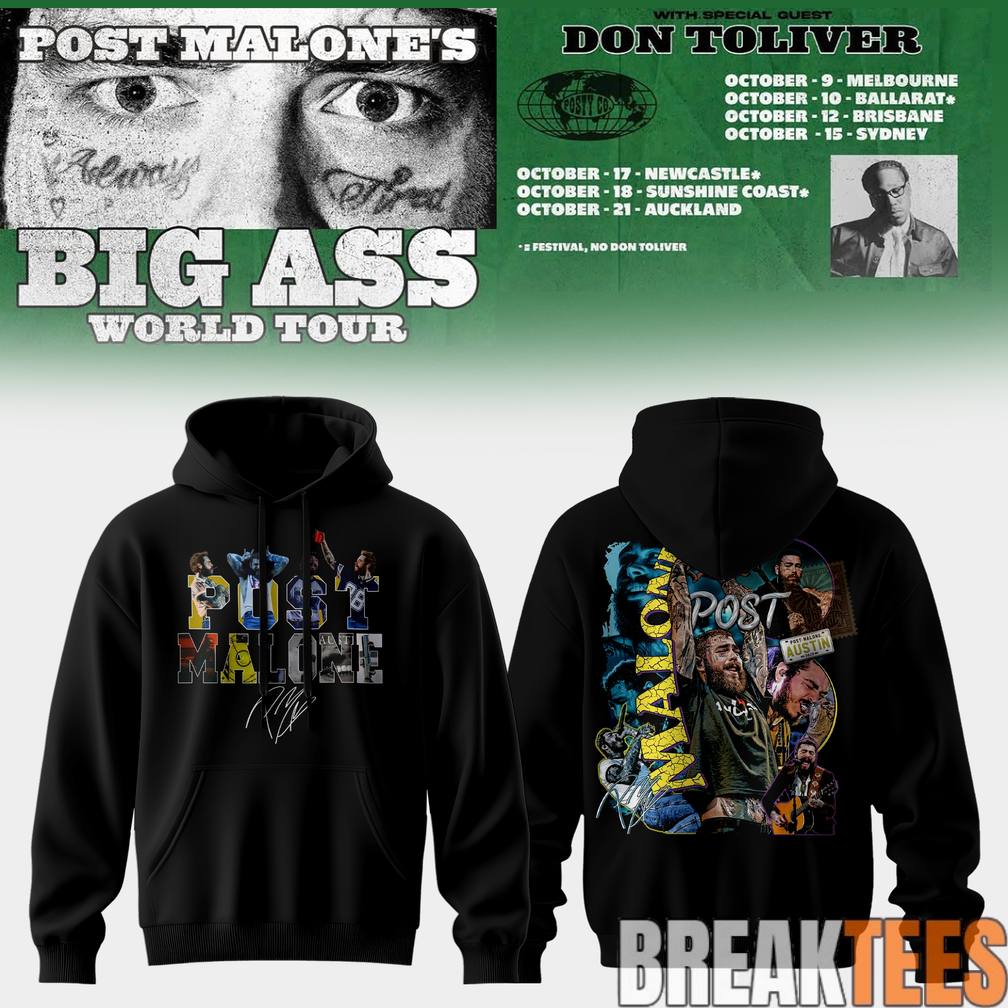 Post Malone Big Ass World Tour Midnight Posty Hoodie
