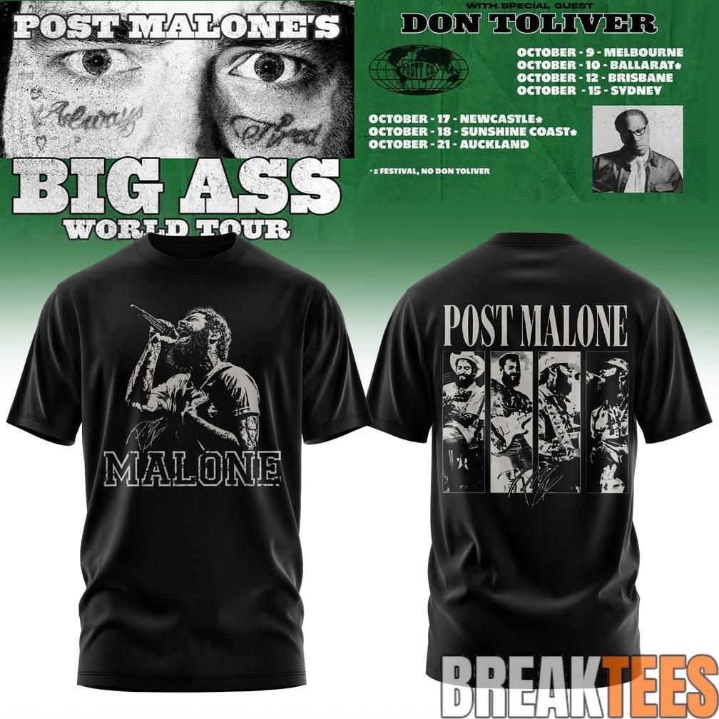 Post Malone Big Ass World Tour Midnight Posty Shirt