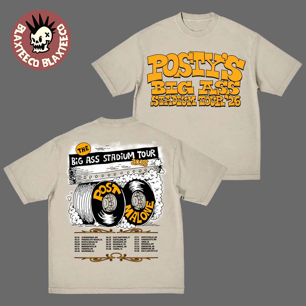 Post Malone Posty’s Big Ass Stadium Tour 2026 Merch Tire T-Shirt
