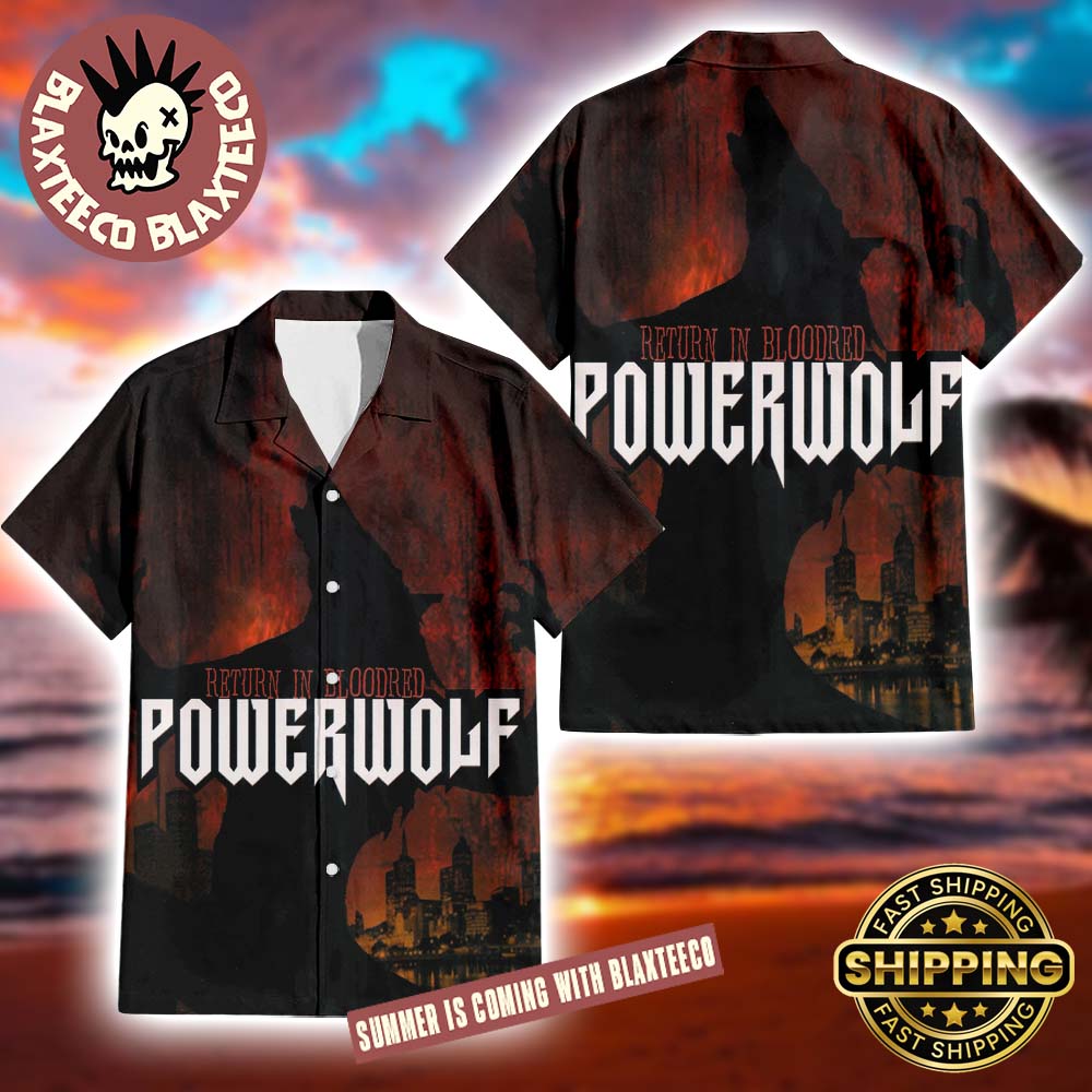 Powerwolf Return in Bloodred Album Cover Summer 2025 Hawaiian Shirt