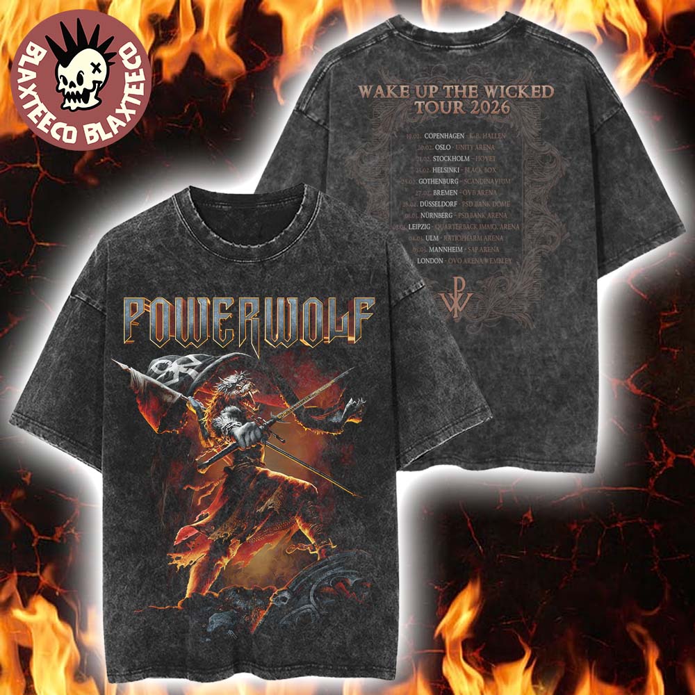 Powerwolf Wake Up The Wicked Tour 2026 UK And Europe Dates Back Vintage Washed T-Shirt