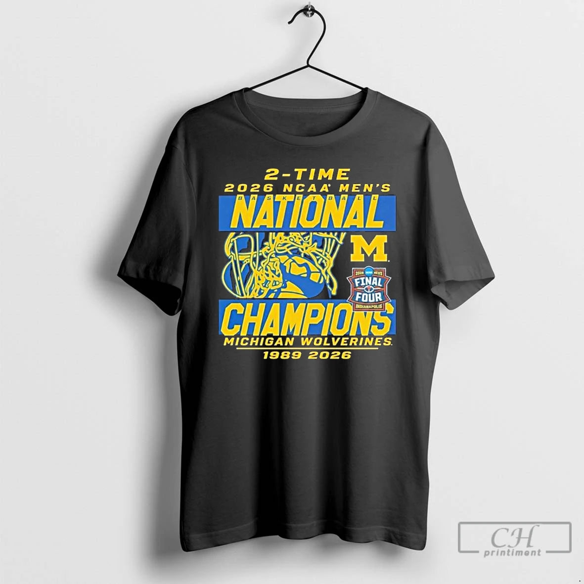 Premium 2 Time Michigan Wolverines 2026 Ncaa Mens Basketball National Champions