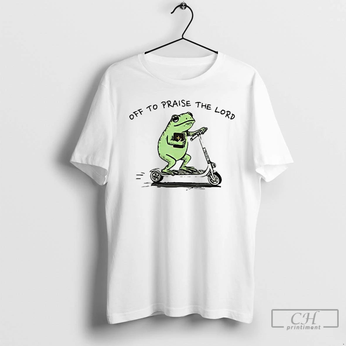 Premium Funny Frog Off To Praise The Lord Bible Study