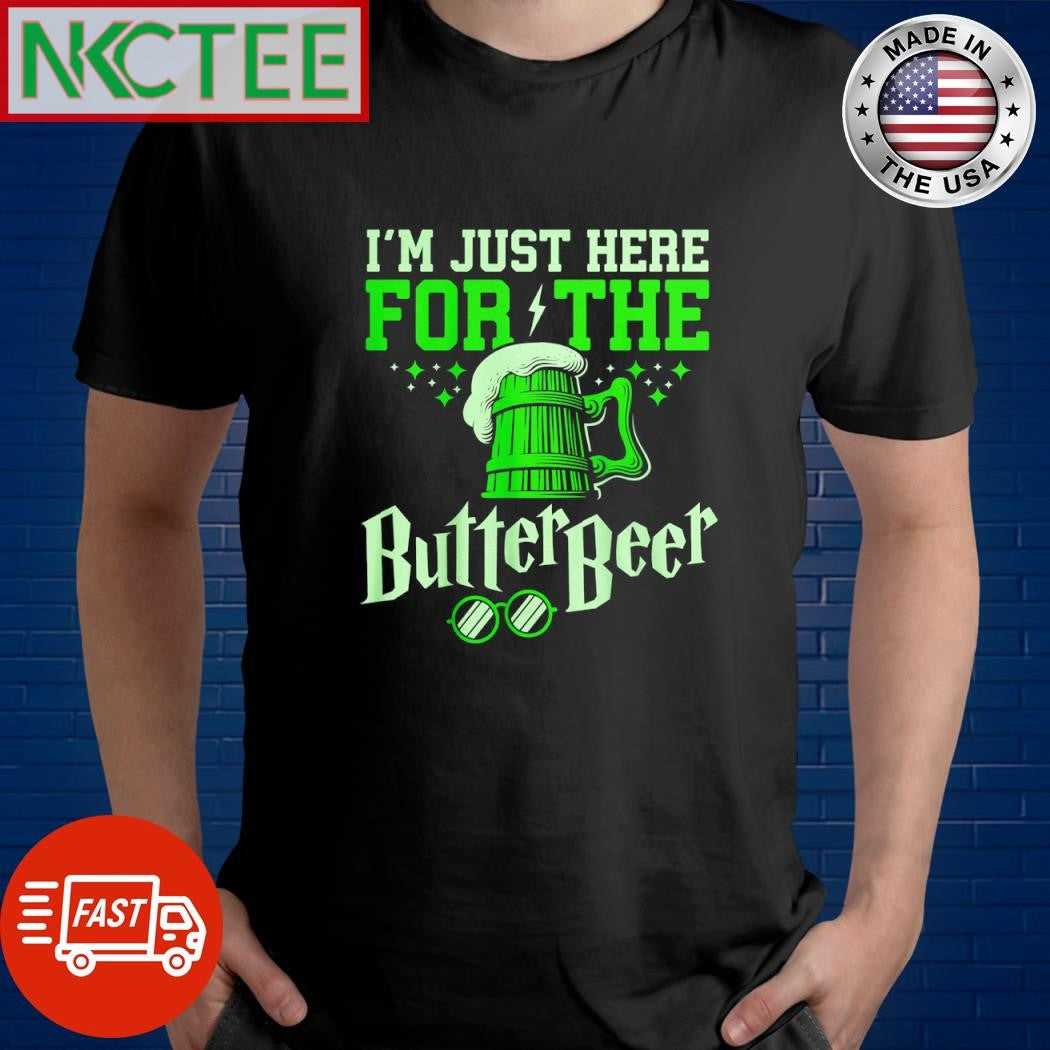 Premium I’m just here for the butter beer Slytherin shirt