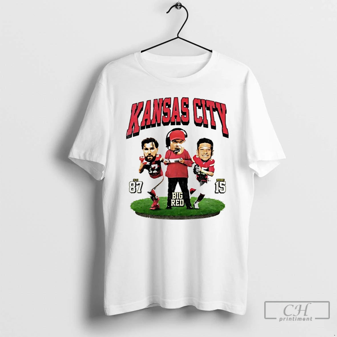 Premium Kansas City Big Head Patrick Mahomes Travis Kelce And Andy Reid T Shirts Sweater