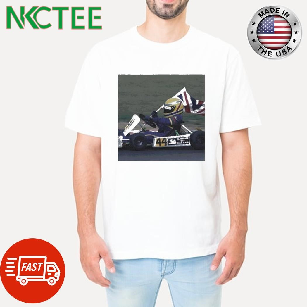 Premium Lewis Hamilton +44 Signature Racing go kart photo shirt