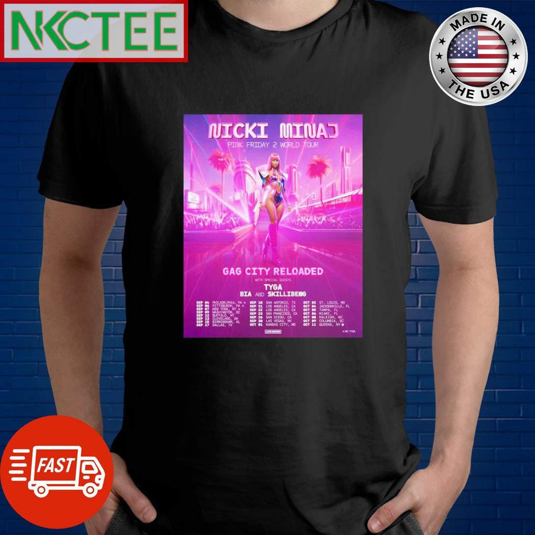 Premium Nicki Minaj Pink Friday 2 World Tour Gag City Reloaded With Tyga shirt