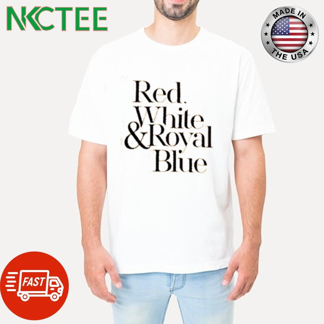 Premium Red. White and Roval Blue shirt