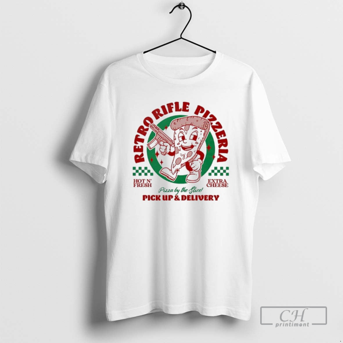 Premium Retro Rifle Pizzeria Hot N Fresh Extra Cheese Pizza By The Slicepick Up Delivery