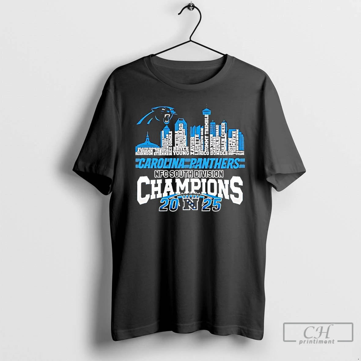 Premium Skyline Of Carolina Panthers 2025 Nfc South Division Champions
