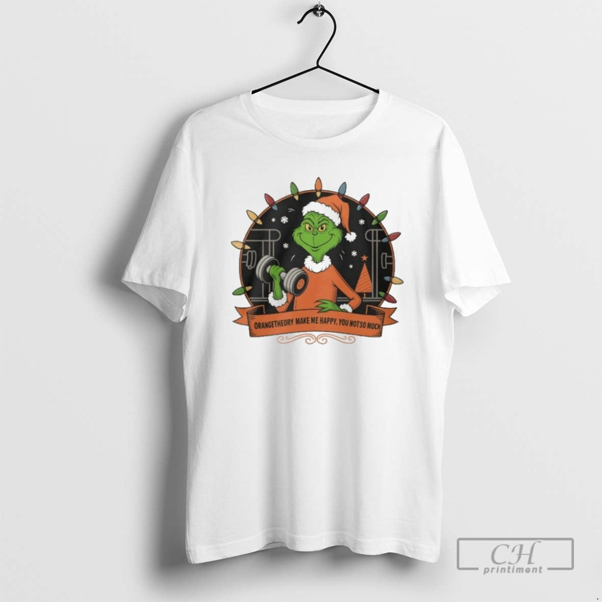 Premium The Grinch Santa Orange Theory Make Me Happy You Not So Much Christmas Lights