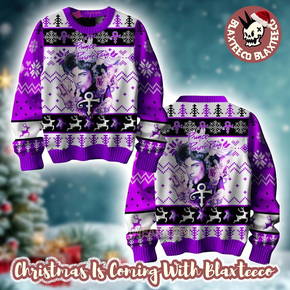 Prince Purple Rain Ugly Christmas Sweater