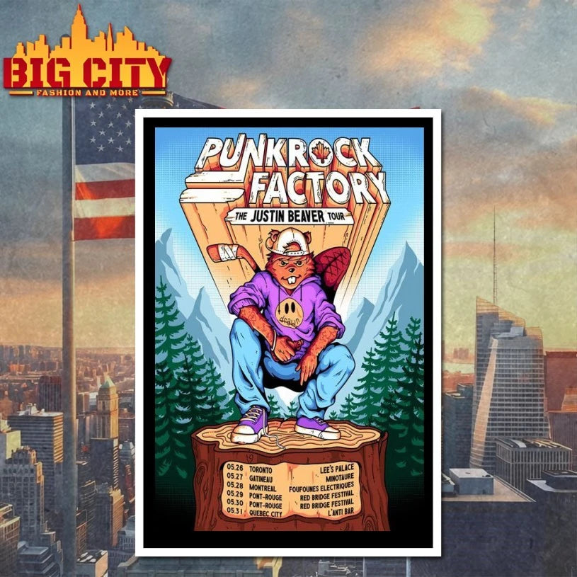 Punk Rock Factory Tour The Justin Beaver 2026 Poster shirt